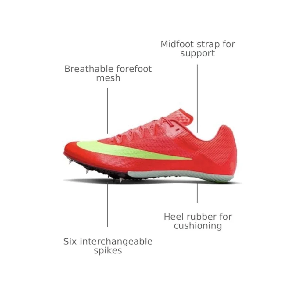Size‎ 12M- Nike Zoom Rival Multi Sprint Track&Field, Bright Crimson/lime Green